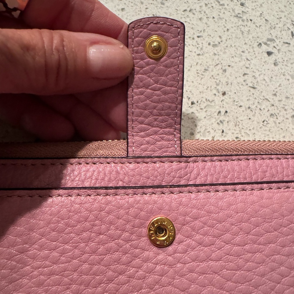 Tumi Pink Pebbled Wristlet Clutch EUC - Picture 10 of 15